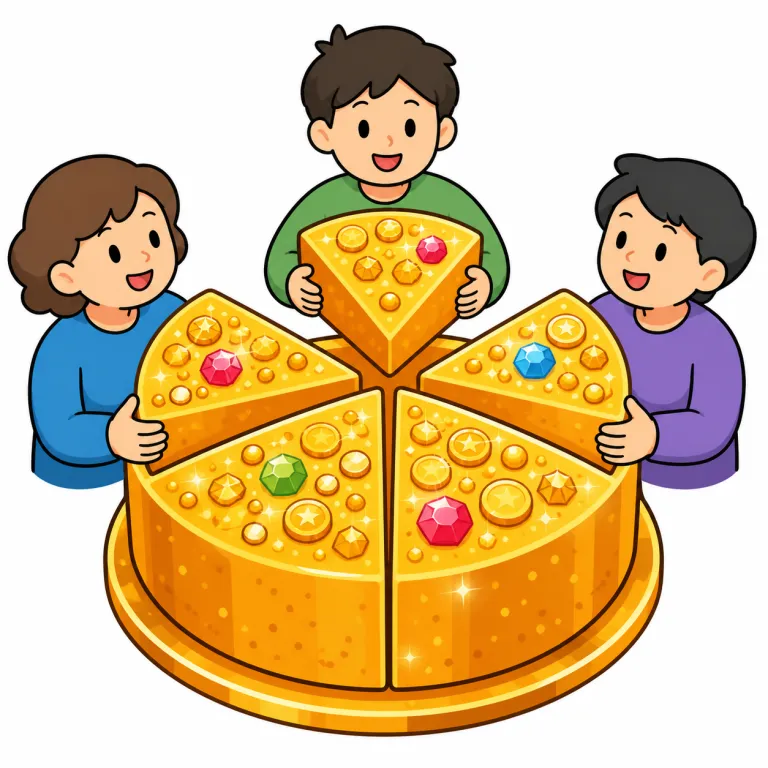 carve up（山分けする・phrasal_verb）の覚え方イラスト