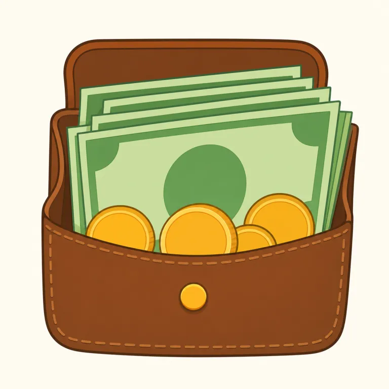 cash（手元資金・名詞）の覚え方イラスト — cash は money より範囲が狭く、「今すぐ使える形のお金」を表すと考えると覚えやすいです