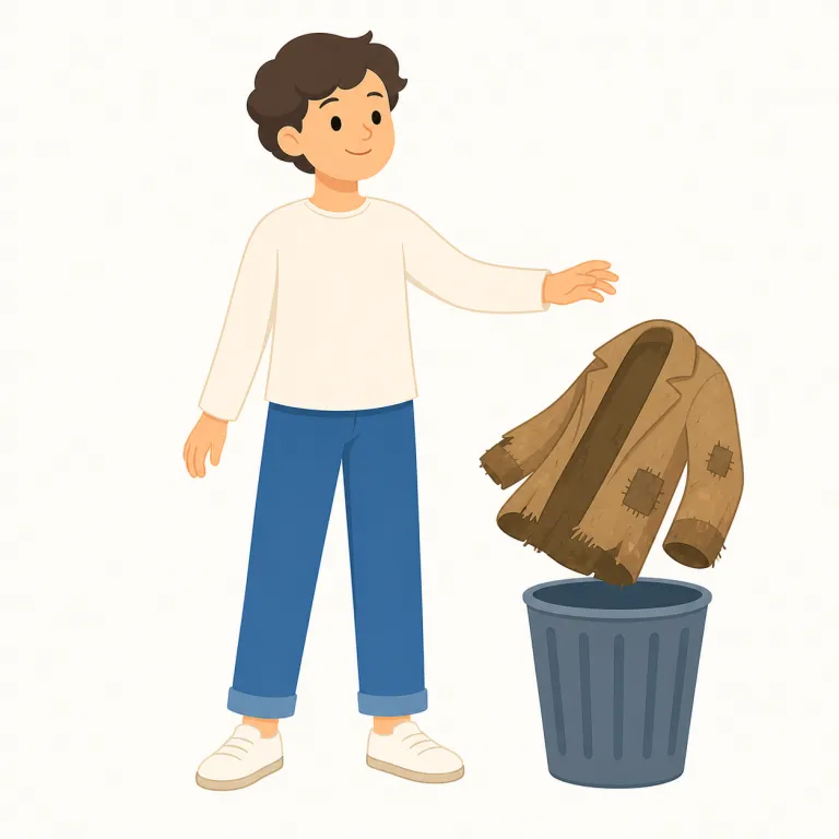 cast off（捨て去る・句動詞）の覚え方イラスト — cast は「投げる・放つ」、off は「離す・外す」という感覚です