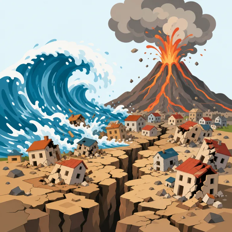 cataclysmic（壊滅的な・形容詞）の覚え方イラスト — まず名詞 cataclysm「大破局」を先に押さえ、-ic が付いて「破局級の・壊滅的な」と広げると覚えやすいです