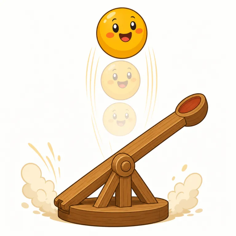 catapulting（急速に押し上げる・verb）の覚え方イラスト