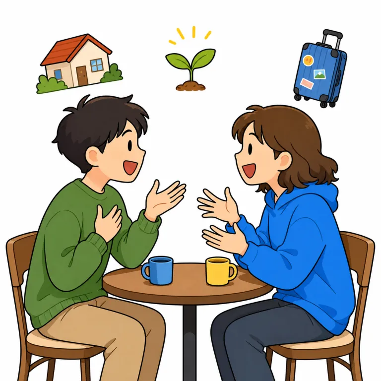 catch up with（近況を話す・phrasal_verb）の覚え方イラスト