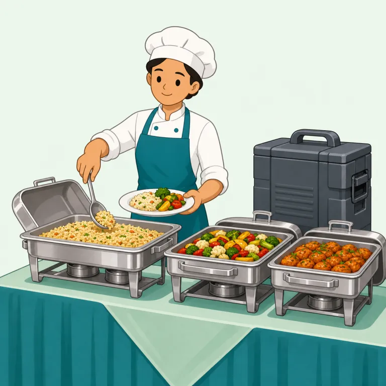 caterer（ケータリング業者・名詞）の覚え方イラスト