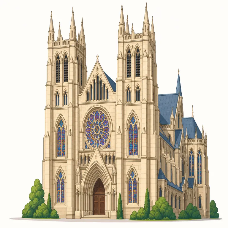 cathedral（司教座聖堂・名詞）の覚え方イラスト — cathedral は cathedra「司教の座・椅子」から考えると覚えやすい語です