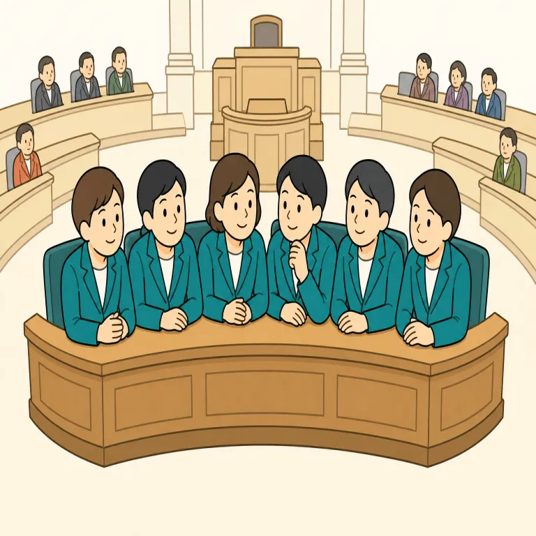 caucus（院内会派・noun）の覚え方イラスト