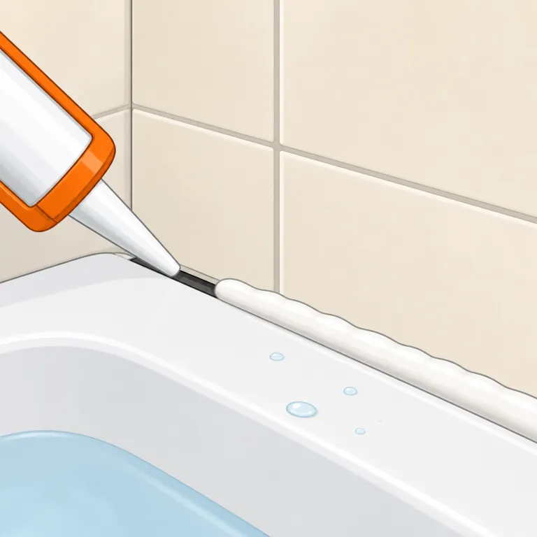 caulking（コーキング・名詞）の覚え方イラスト — caulk をまず動詞で「隙間を埋めて seal する」と押さえると、caulking はその作業や充填材を指す名詞だと覚えやすいです