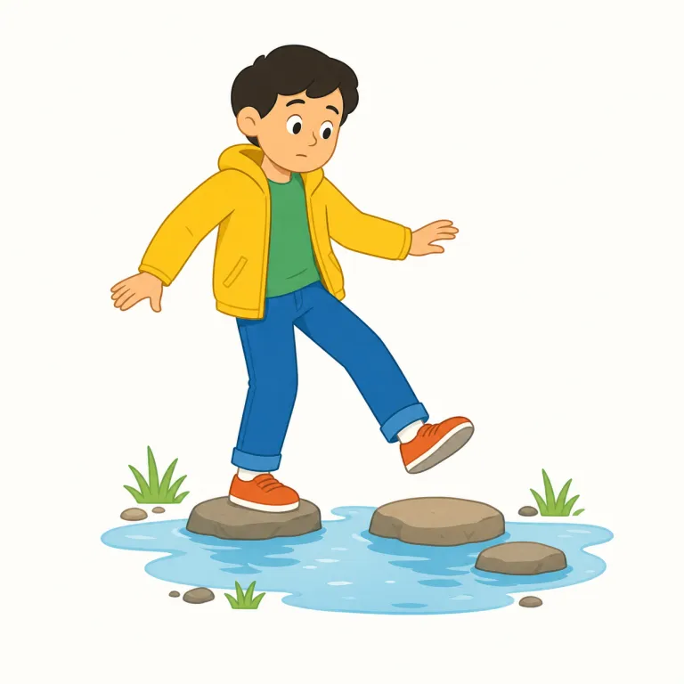 cautious（慎重な・形容詞）の覚え方イラスト — cautious は caution「注意・警戒」の形容詞で、危険や失敗を避けるために判断や行動を急がず慎重に進める様子を表します