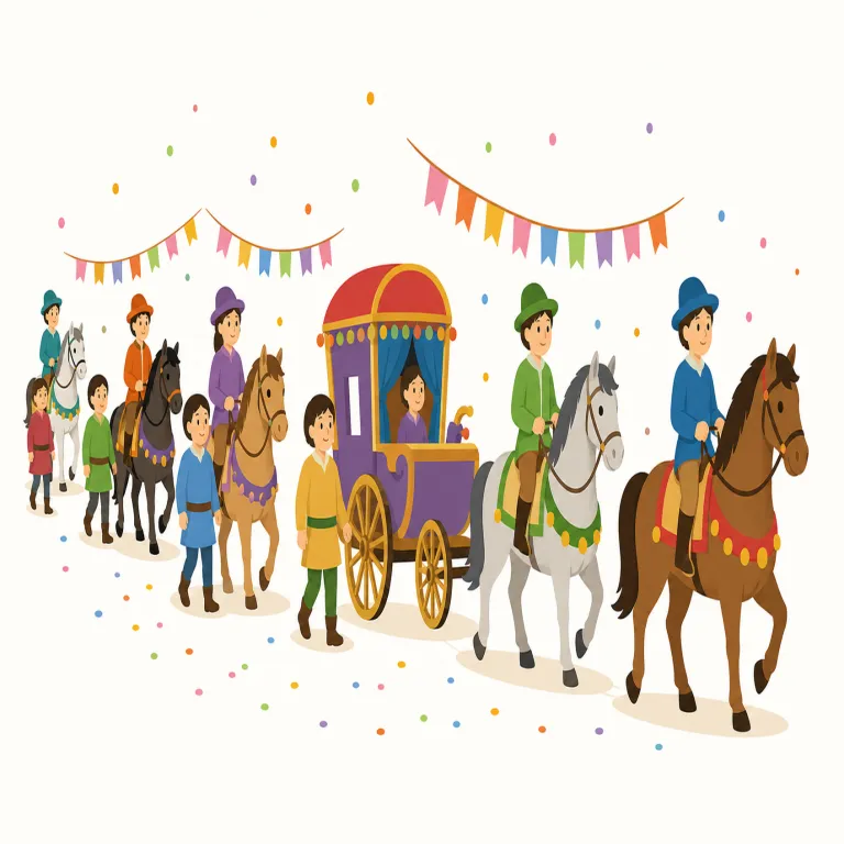 cavalcade（行列・名詞）の覚え方イラスト — まず `caval-` を見たら `cavalry`（騎兵）や `cavalier` を連想し、「馬・乗って進む集団」のイメージを作ると覚えやすいです