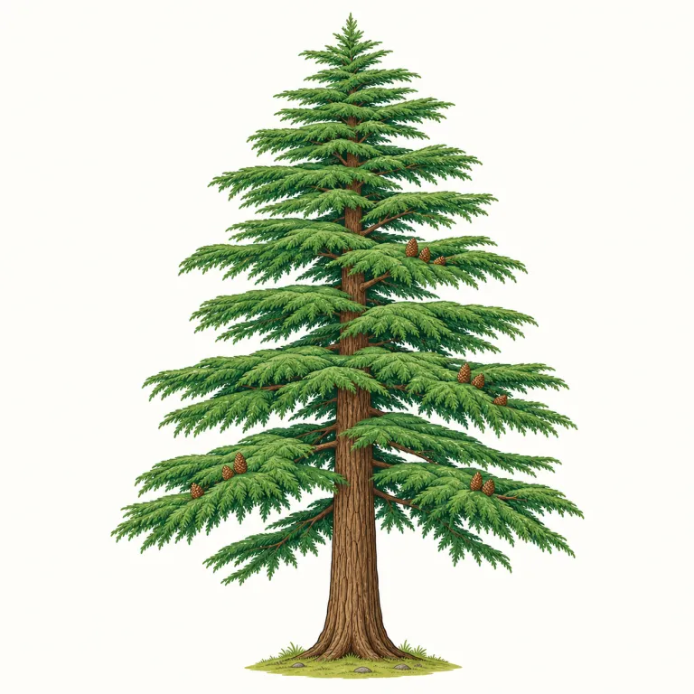 cedar（ヒマラヤスギ・名詞）の覚え方イラスト — cedar は tree names の一つとして、pine（松）や oak（オーク）と並べて覚えると定着しやすい語です