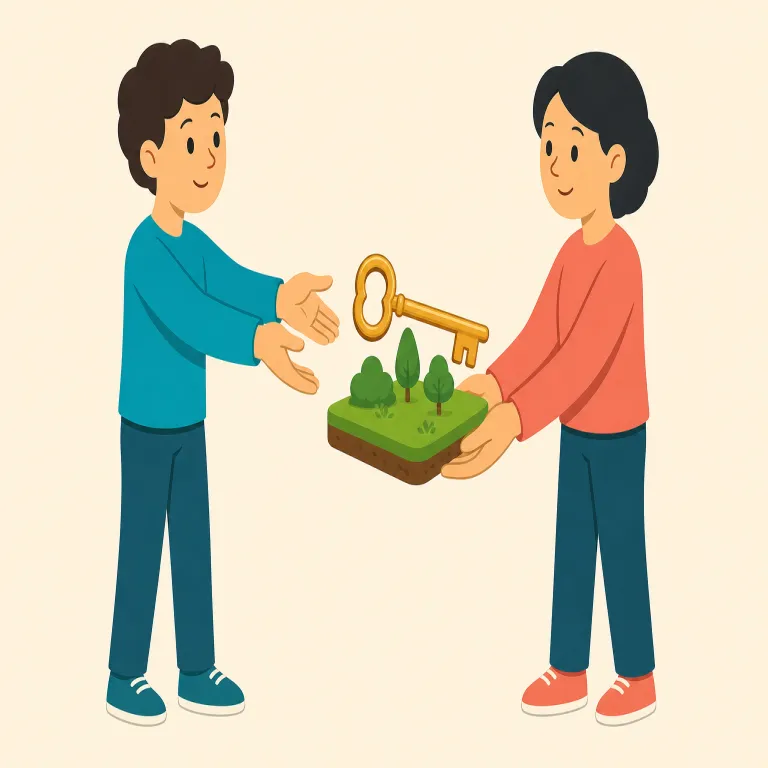 cede（譲渡する・動詞）の覚え方イラスト — cede は「行く、譲る」に関係するラテン語 cedere に由来し、recede や precede と同じ語根を持つ