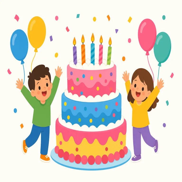 celebration（お祝い・名詞）の覚え方イラスト — celebrate を知っていれば、その名詞形が celebration です