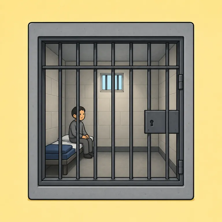 cell（独房・noun）の覚え方イラスト