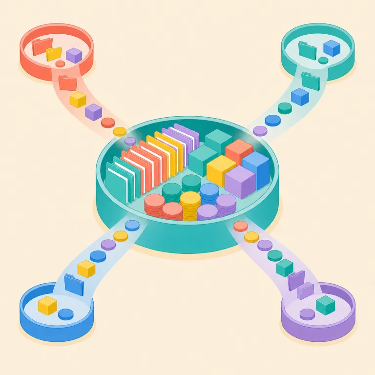 centralize（集中化する・動詞）の覚え方イラスト — centralize は、まず central =「中心の」を見抜けると覚えやすい語です