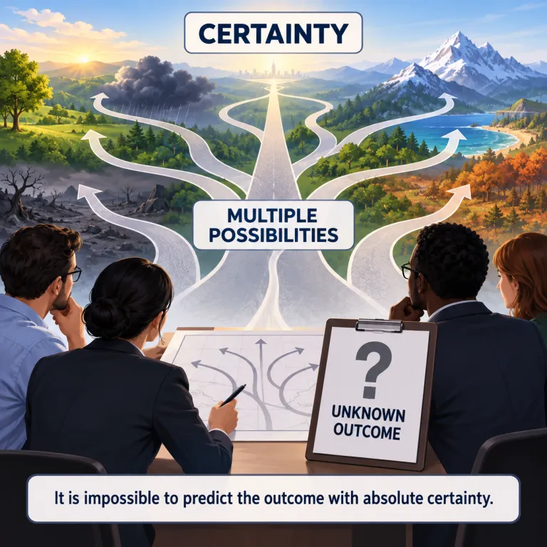 certainty（確実性・noun）の覚え方イラスト