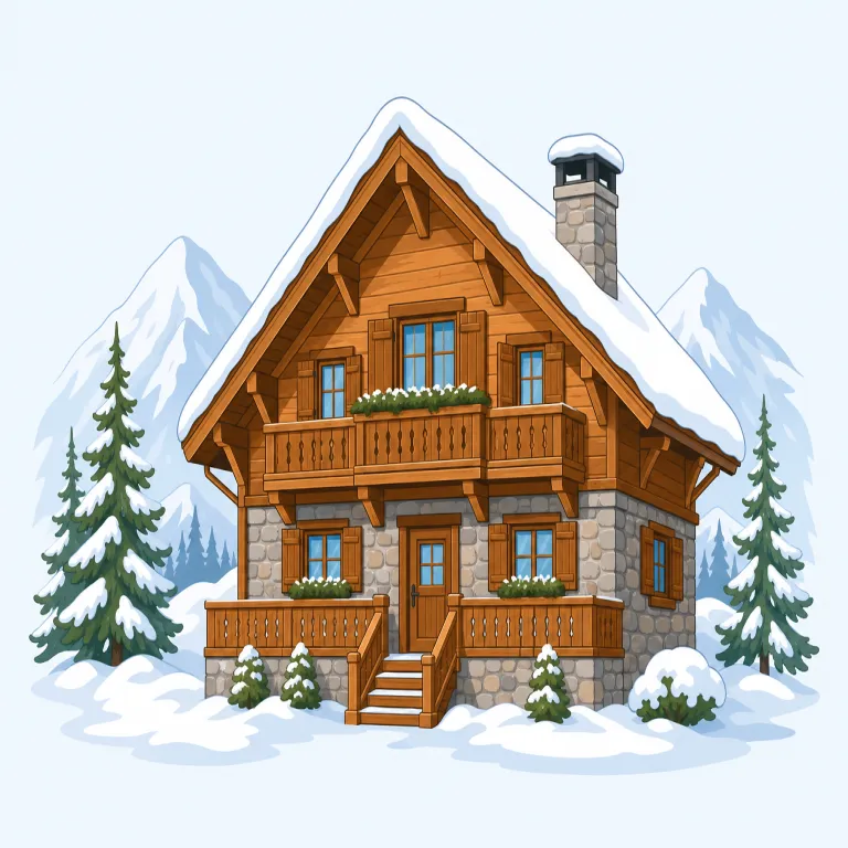 chalet（山荘・名詞）の覚え方イラスト