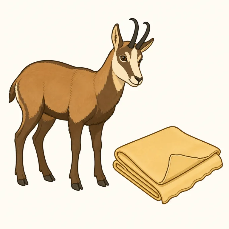 chamois（シャモア、セーム革・noun）の覚え方イラスト