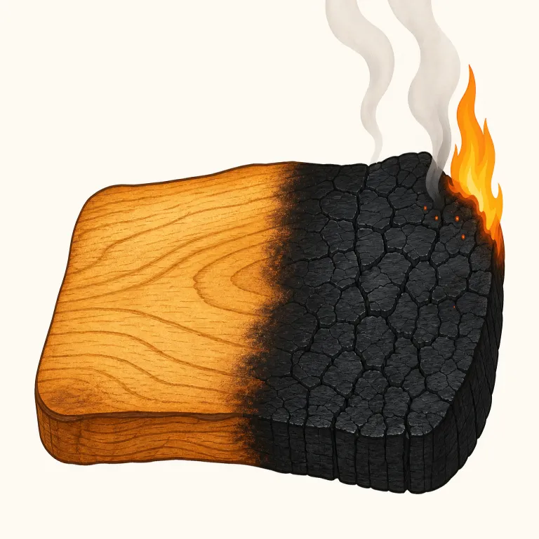 charring（焦がすこと、炭化・名詞）の覚え方イラスト — char を知っていれば取りやすい語です