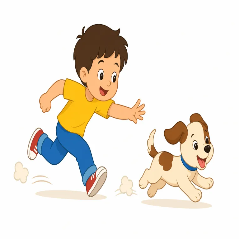 chase（追跡、追いかけっこ・名詞）の覚え方イラスト — 名詞の chase は、開始から終了まで続く「追う場面そのもの」を箱に入れて名付ける感覚で覚える