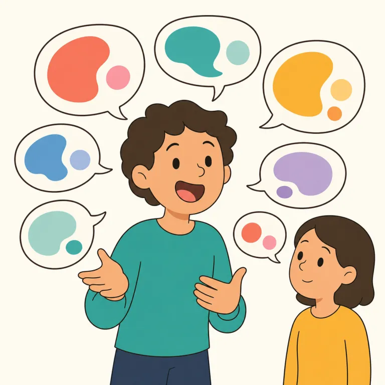 chatty（おしゃべりな・形容詞）の覚え方イラスト — chat を知っていれば覚えやすい語です