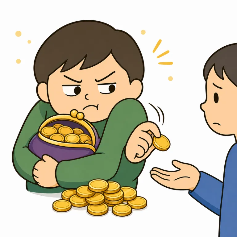 cheap（けちな・adjective）の覚え方イラスト