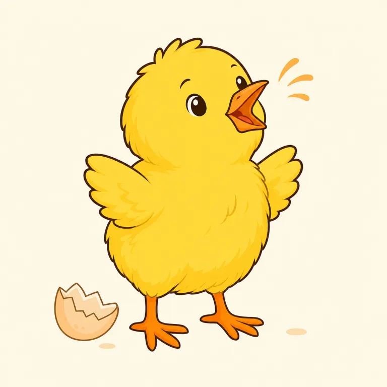 cheep（ピヨピヨ鳴く・動詞）の覚え方イラスト — まず `cheap`（安い）とつづりが1文字違うので、そこをセットで区別すると覚えやすいです