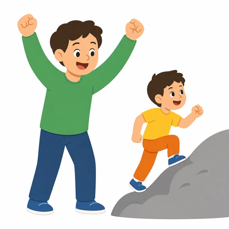 cheer（応援する・動詞）の覚え方イラスト — 「相手の背中に声を送る」動作として覚える