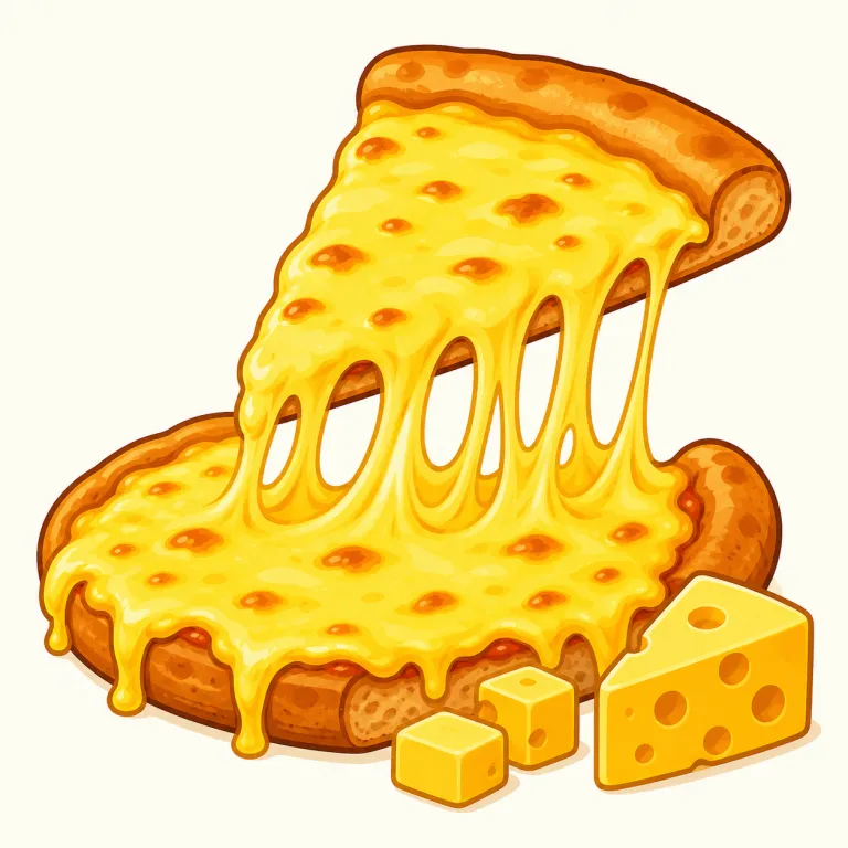 cheesy（チーズの、チーズ味の・adjective）の覚え方イラスト