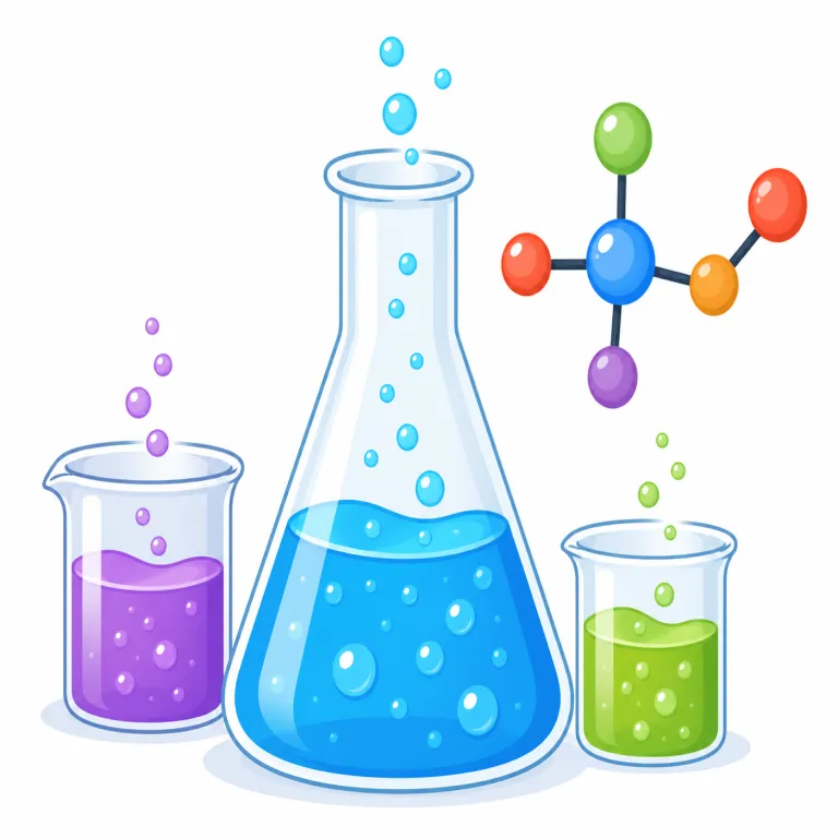 chemical（化学の・形容詞）の覚え方イラスト — chemistry（化学）に形容詞語尾 -ical が付いた形、と分解すると「化学分野に属する」と覚えやすい