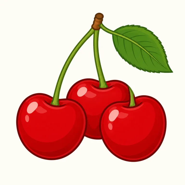 cherry（さくらんぼ・名詞）の覚え方イラスト — このエントリの cherry は、食べ物としての「さくらんぼ」を指します
