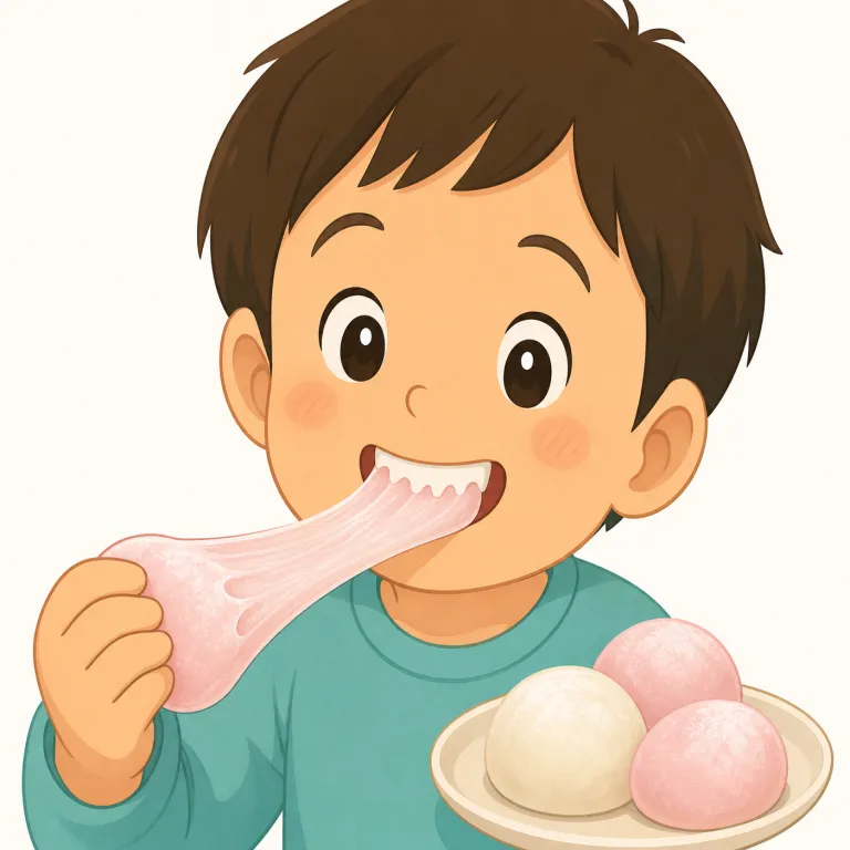 chewy（歯ごたえのある・形容詞）の覚え方イラスト — chewy はまず動詞 chew「かむ」が見えていれば取りやすい語です