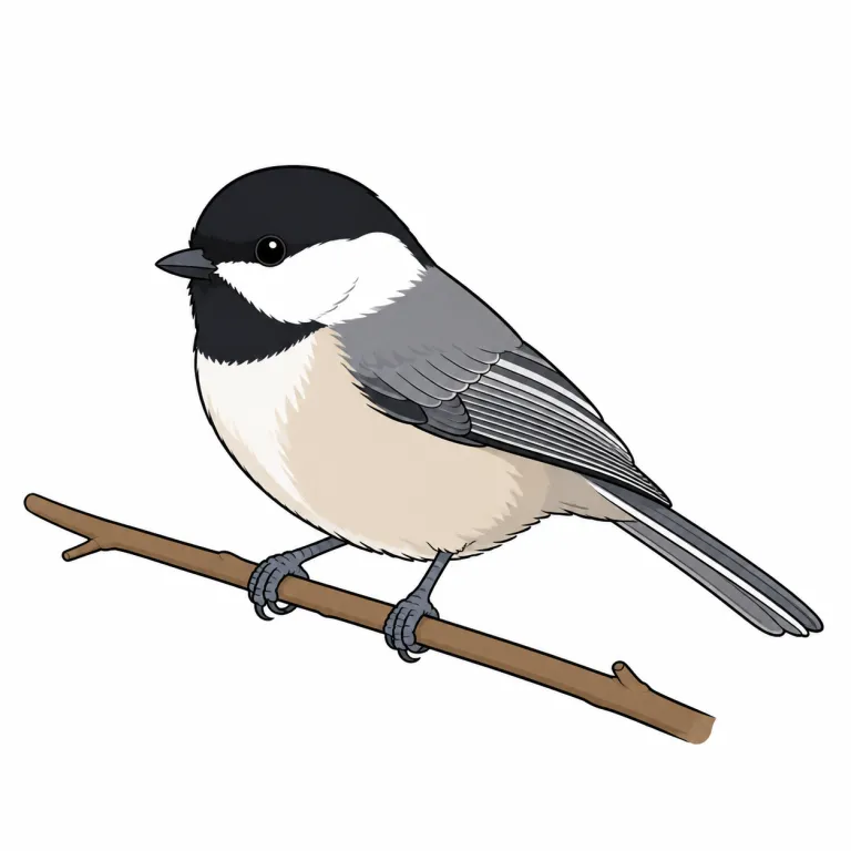 chickadee（シジュウカラ科の小鳥・noun）の覚え方イラスト