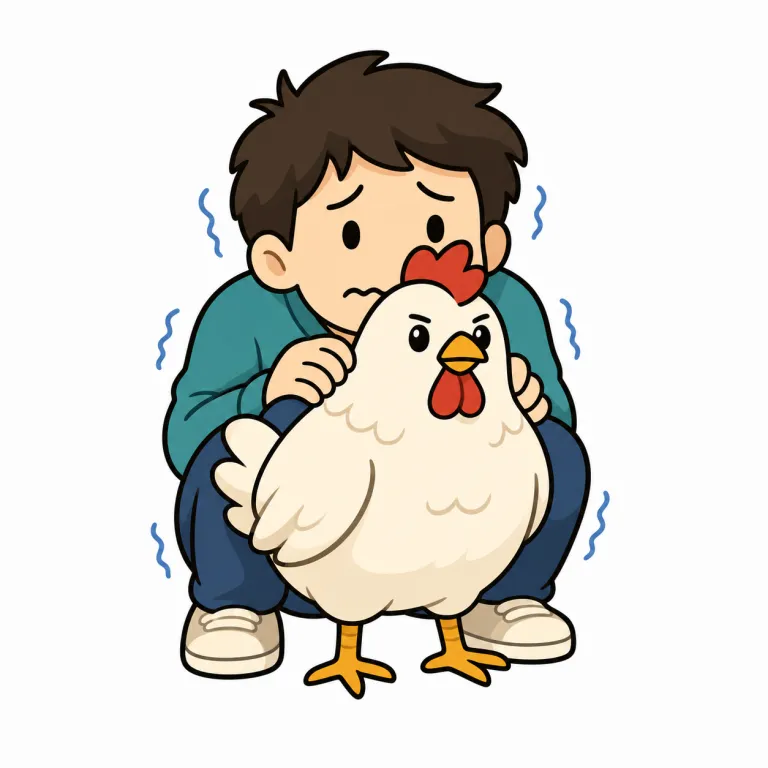 chicken（臆病者・noun）の覚え方イラスト
