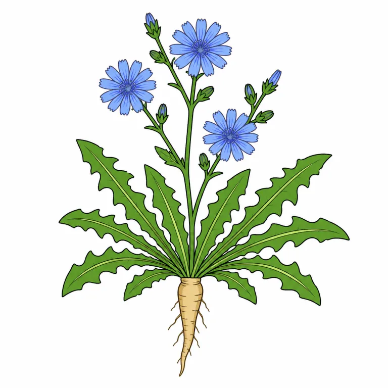 chicory（チコリ・noun）の覚え方イラスト