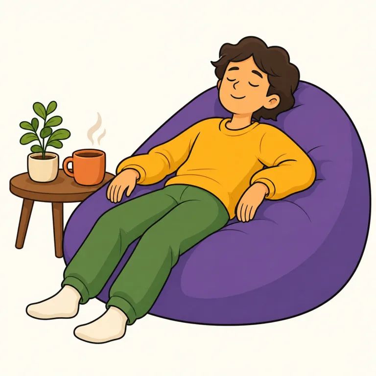chill（くつろぐ・verb）の覚え方イラスト