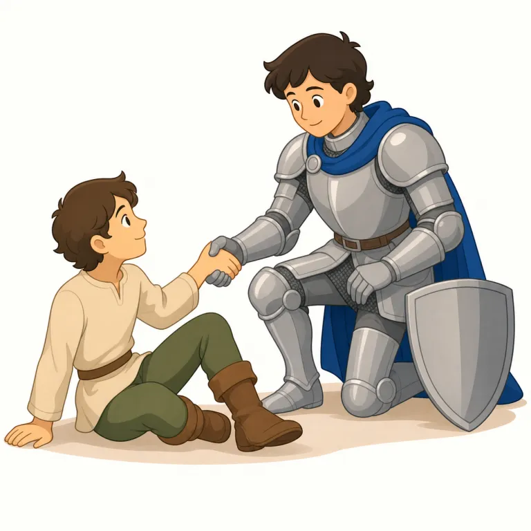 chivalric（騎士道的な・形容詞）の覚え方イラスト — chivalric は chivalry「騎士道」に -ic が付いた形で、このエントリでは単に「騎士の」ではなく、騎士道の理想にかなった態度を表します
