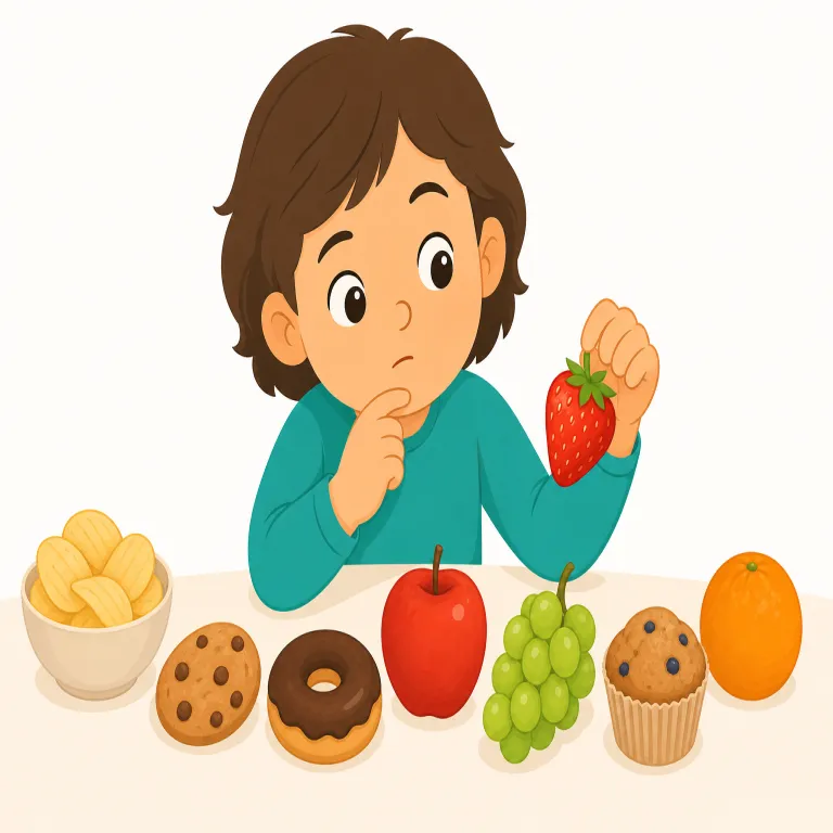 choosy（えり好みする・形容詞）の覚え方イラスト — choose（選ぶ）と choice（選択）が頭にあれば覚えやすい語です