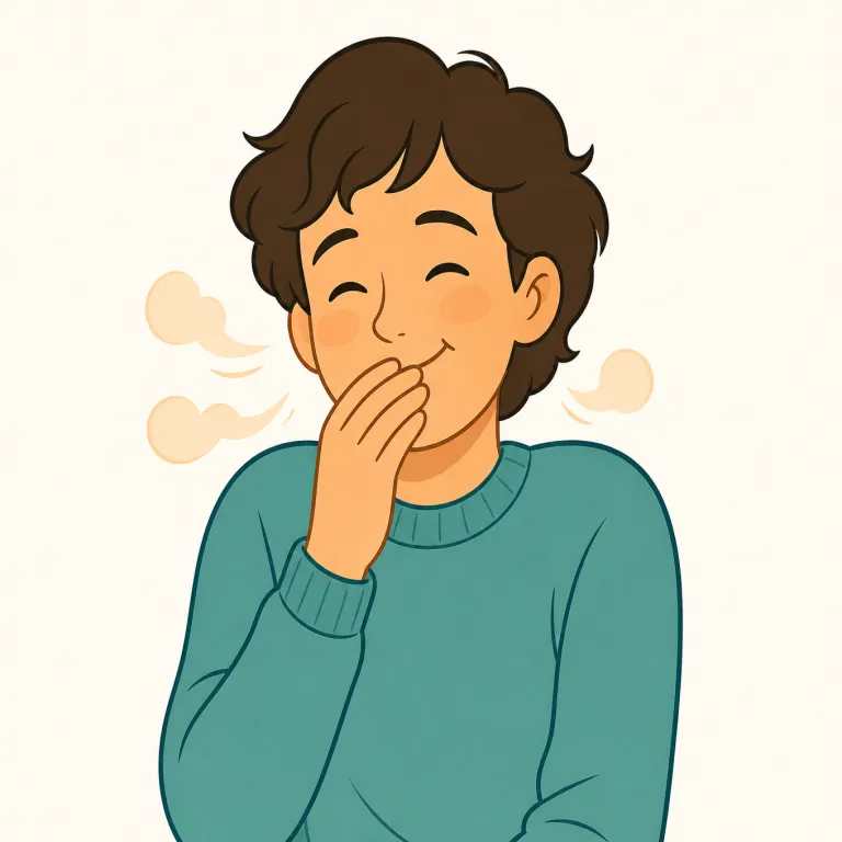 chortle（満足げにくくっと笑う・動詞）の覚え方イラスト — chortle は、まずより基本的な chuckle「くすっと笑う」とセットで覚えると残りやすい語です