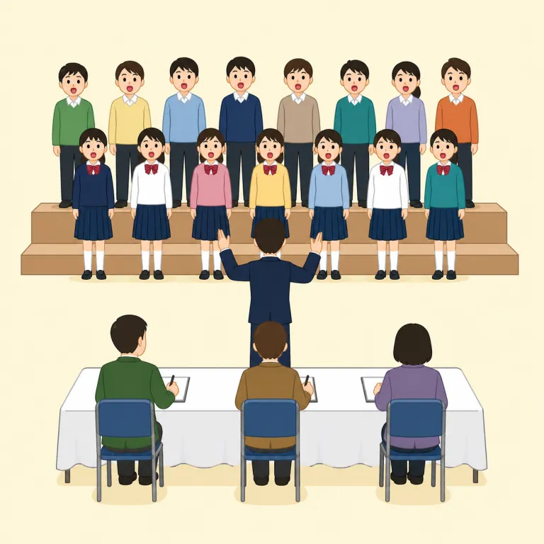 chorus contest（合唱コンクール・noun）の覚え方イラスト