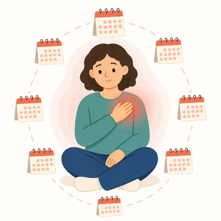 chronic（慢性的な・形容詞）の覚え方イラスト — この chronic は、病気や症状がすぐには治らず長く続く「慢性的な」という医療寄りの意味で覚えます