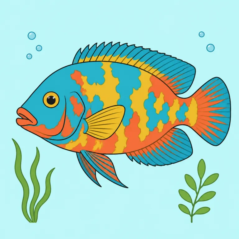 cichlid（シクリッド・noun）の覚え方イラスト