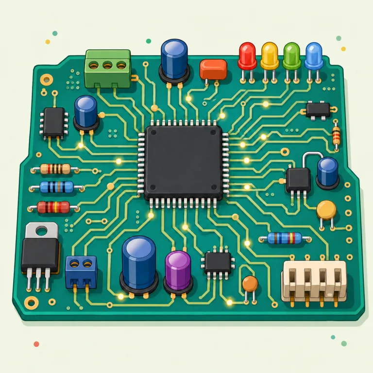circuitry（電気回路・名詞）の覚え方イラスト — circuit「一周する道、回路」に -ry が付き、「回路を構成する一式」と覚えると分かりやすいです