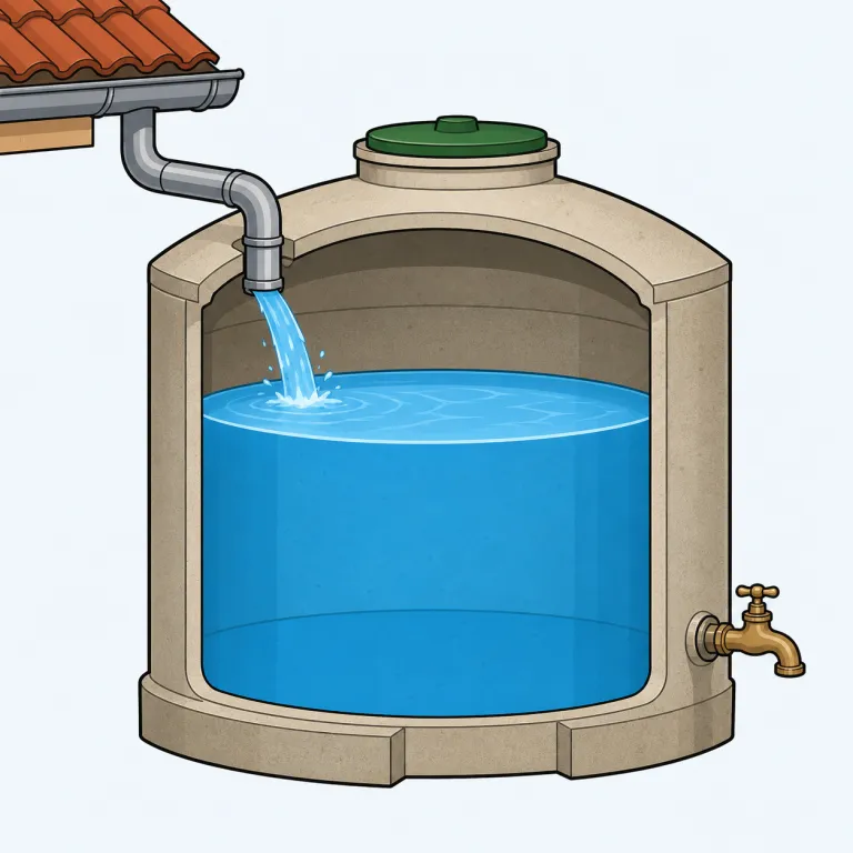 cistern（貯水槽・名詞）の覚え方イラスト — まず `toilet tank` を入口にすると覚えやすい語です