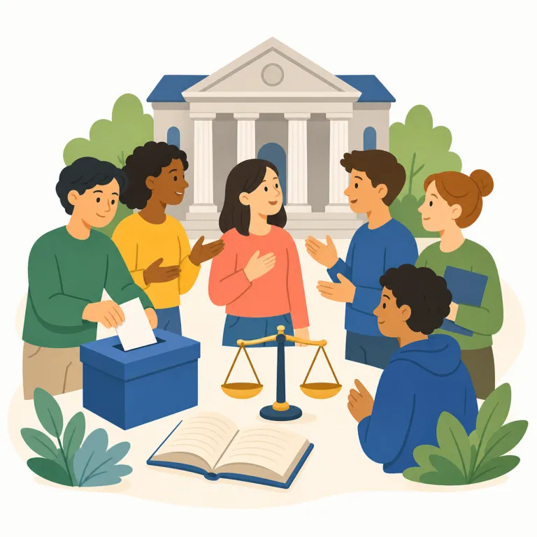 civics（公民学・noun）の覚え方イラスト