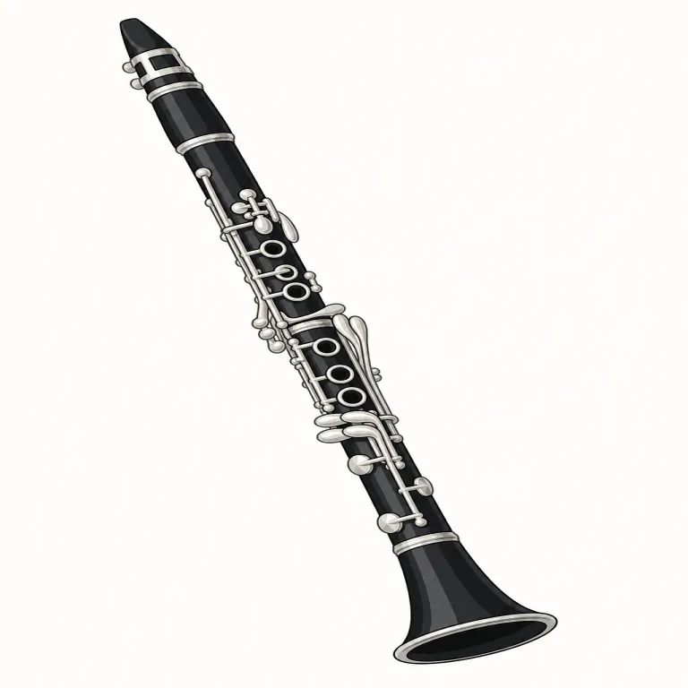 clarinet（クラリネット・名詞）の覚え方イラスト — clear / clarify の clar- を見たら「澄んではっきり」の感覚を思い出すと、clarinet は「クリアに響く管楽器」と結びつけやすいです