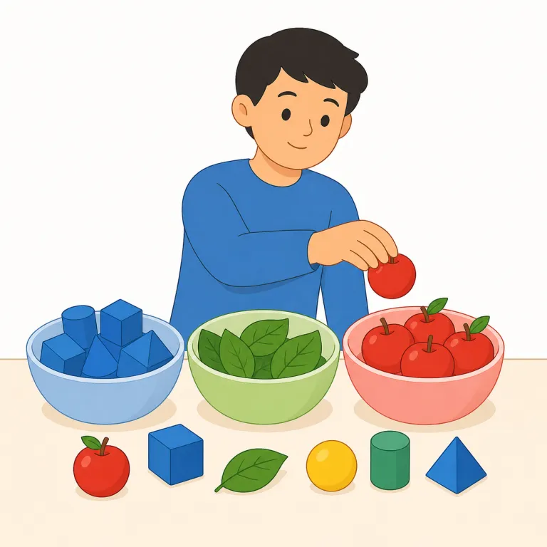 classify a into b（AをBに分類・イディオム）の覚え方イラスト — classify は class（クラス・区分）と結びつけると覚えやすい語です