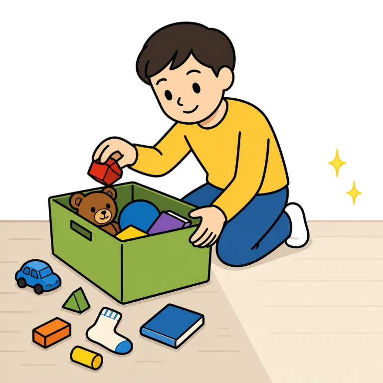 clear（片付ける・verb）の覚え方イラスト