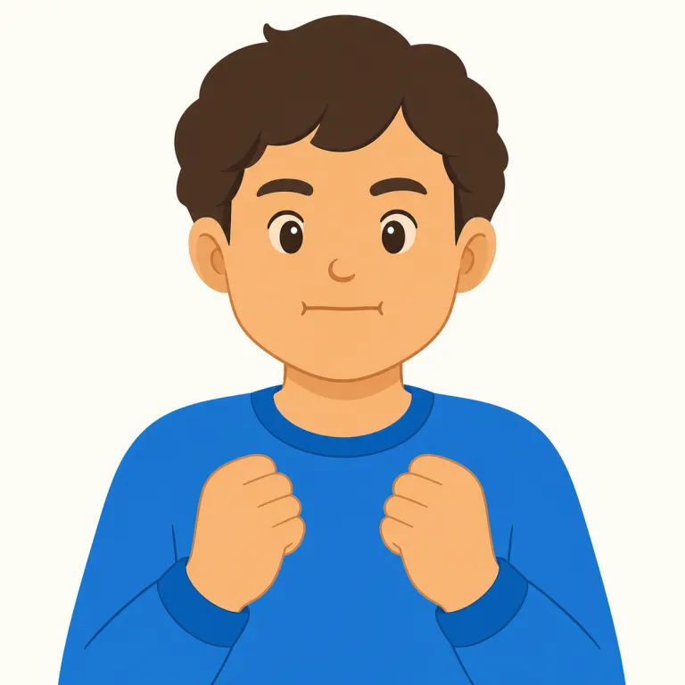 clench（食いしばる・verb）の覚え方イラスト