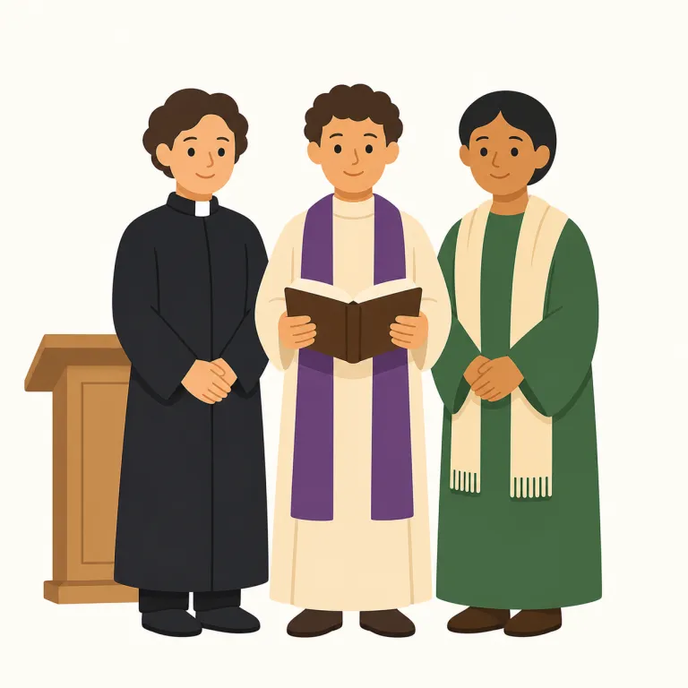 clergy（聖職者・名詞）の覚え方イラスト — clergy は『the clergy＝聖職者たち』のまとまりで覚えると定着しやすい語