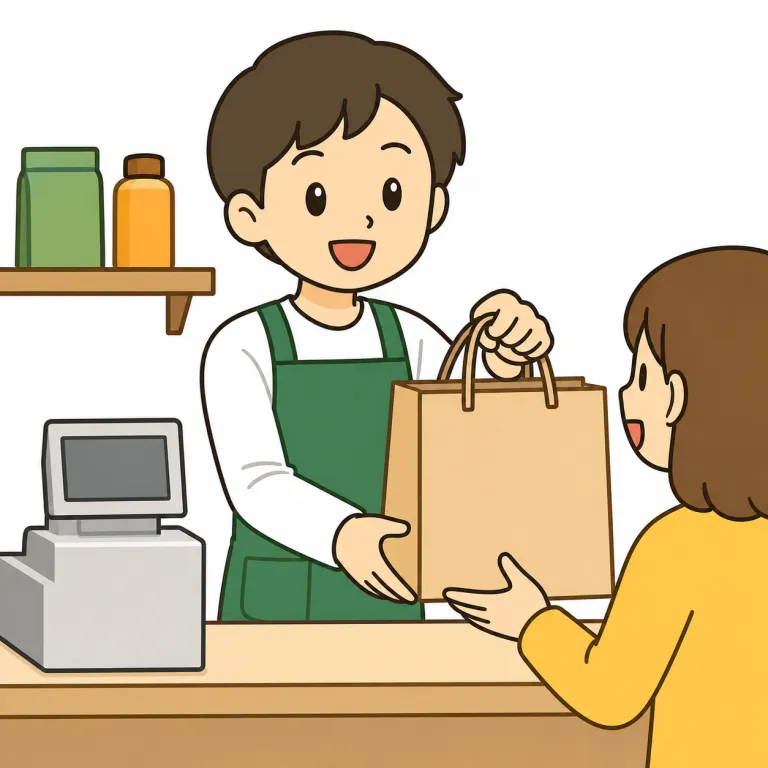 clerk（店員・noun）の覚え方イラスト