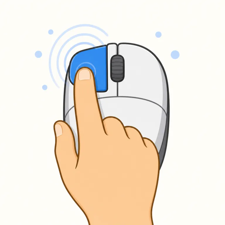 click（カチッと鳴る・動詞）の覚え方イラスト — PC操作では click を「カーソルを合わせて1回選ぶ、最も基本の動作」と固定すると覚えやすいです